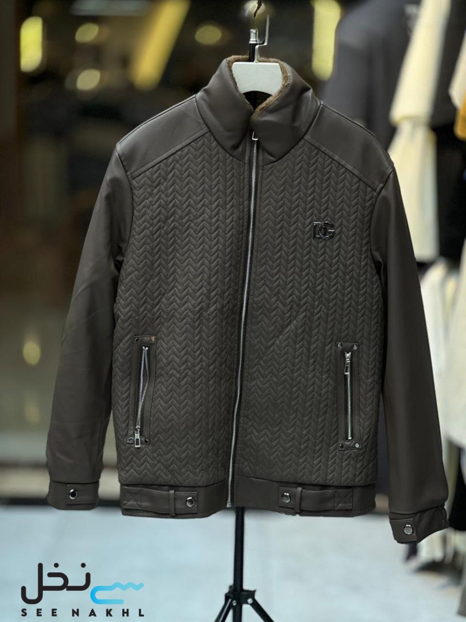 کت چرم مردانه D&G