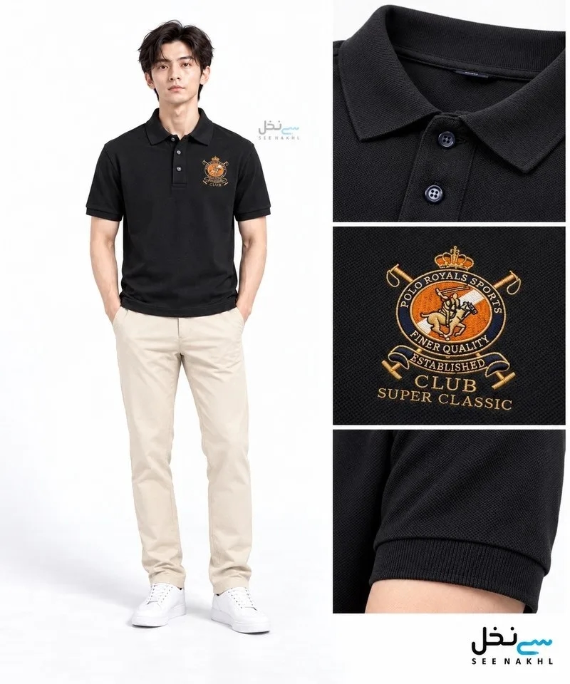 تیشرت یقه‌دار مردانه طرح Polo Royals Sports